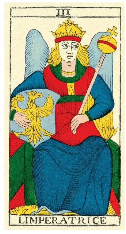 La carta dell'Imperatrice — III dei Tarocchi di Marsiglia