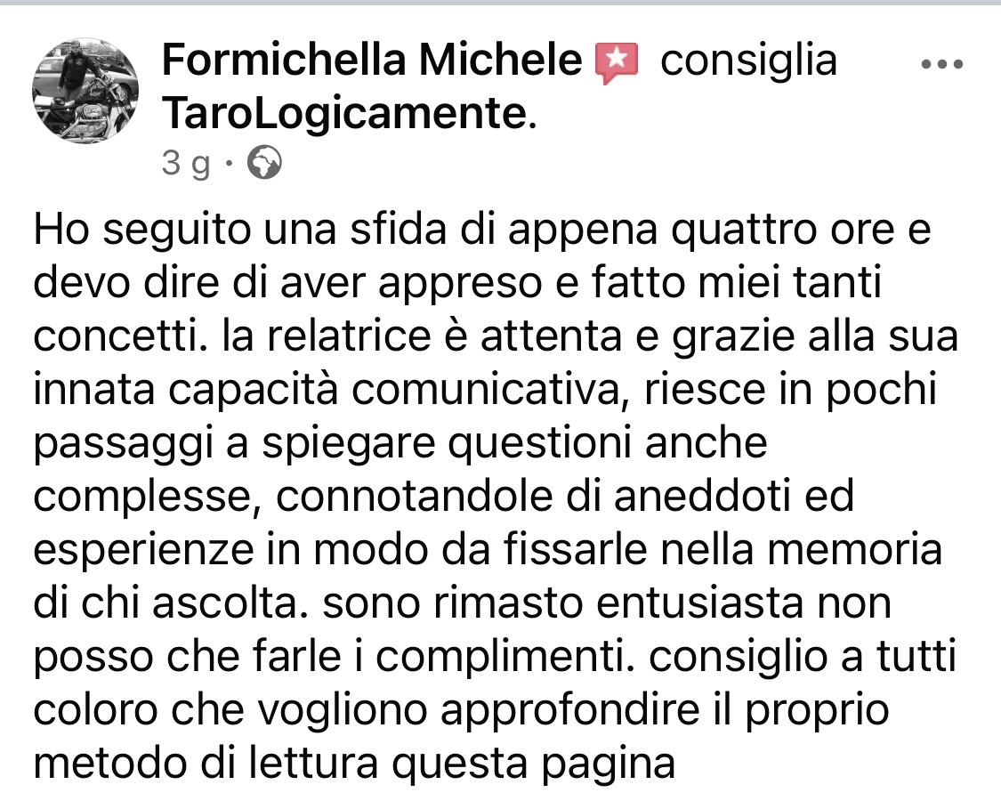 Recensione Facebook completa di Formichella Michele sulla Sfida
