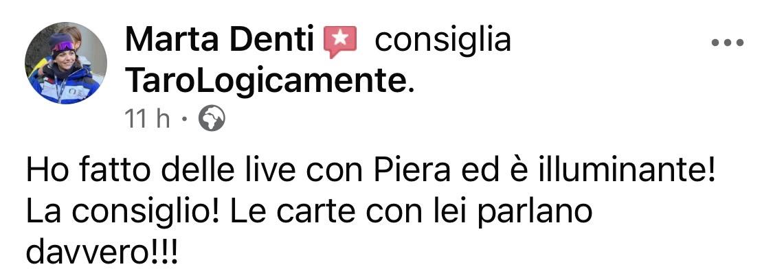 Recensione Facebook completa di Marta Denti sulle live di Pierangela