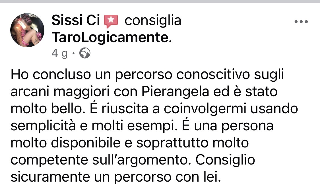 Schermata originale Facebook con recensioni di Sissi Ci e Laura Lombini