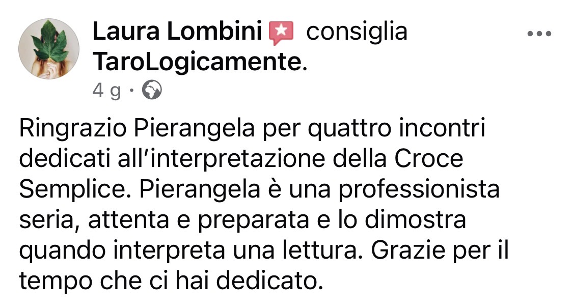 Schermata originale Facebook con recensioni di Laura Lombini e Marta Denti