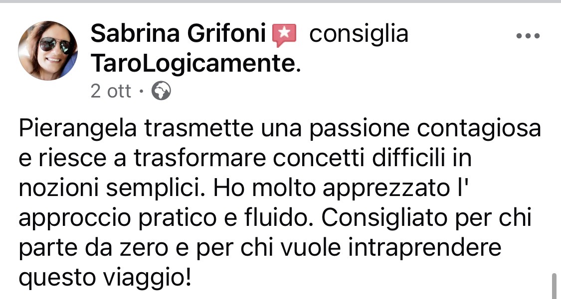 Schermata originale Facebook con recensioni di Sabrina Grifoni e Denise Bertone