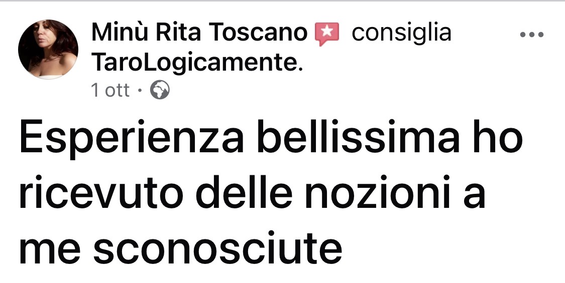 Schermata originale Facebook con recensioni di Minù Rita Toscano e Stefania Tino Blanchi