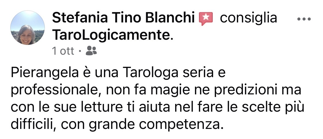 Schermata originale Facebook con recensioni di Stefania Tino Blanchi e Marco Sparpaglione