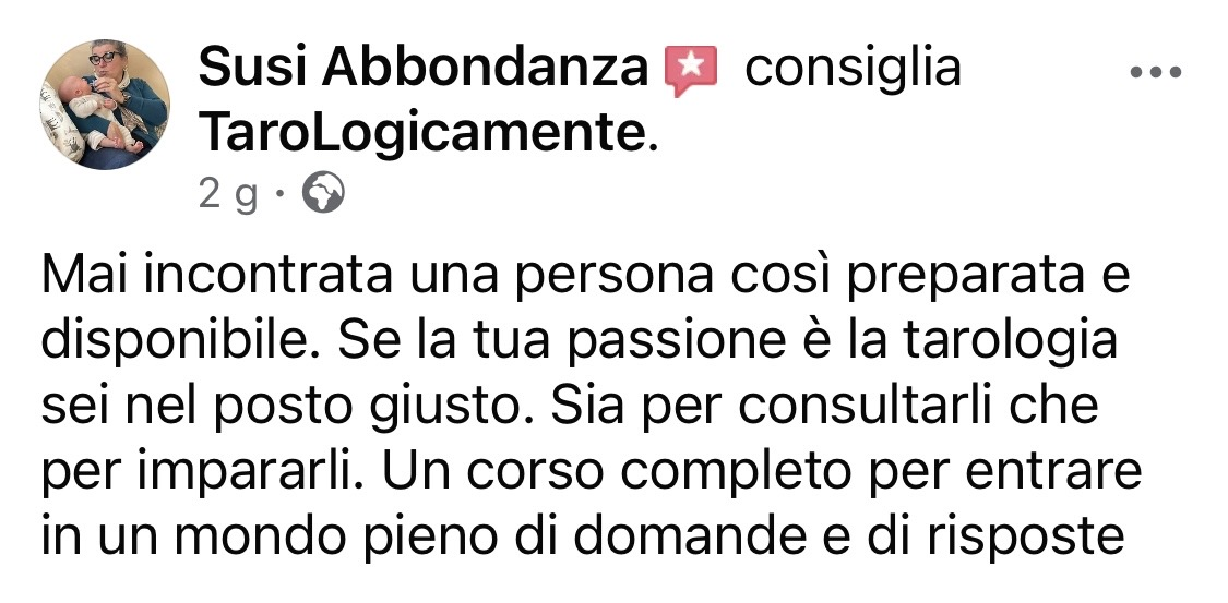 Recensione Facebook completa di Susi Abbondanza sul corso completo